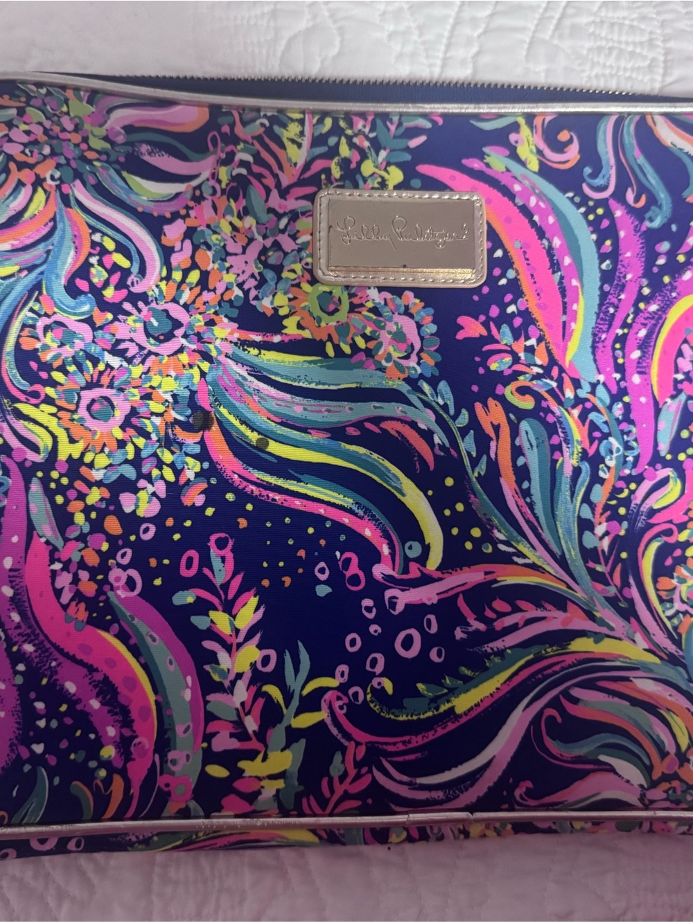 Lilly Pulitzer Navy Multicolor Floral Computer Case